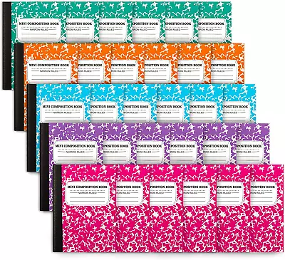 Mini Composition Notebook Cute 30 Pack 5 Pastel Colors Narrow Ruled Mini Com... • $34.32