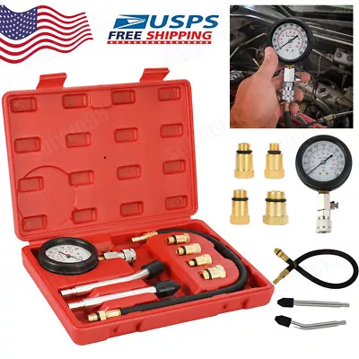 Engine Cylinder Compression Gauge Tester Kit Gas Engine Diagnostic Testing Tool • $17.99