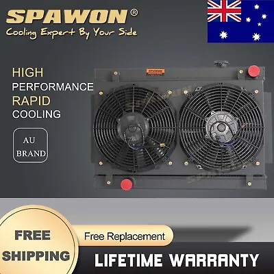 3Row SPAWON Radiator & Shroud & Fans For Holden Torana LC LJ LH LX 253 308 V8 MT • $285