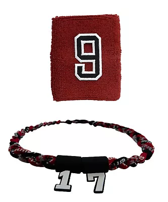 CUSTOM Wristband Sweatband Maroon Black Digi Camo 20 IN Baseball Necklace Combo • $19.99