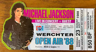 Very Rare 1988 Michael Jackson Concert Ticket - Werchter Belgium - 23/08/88 • $108.81