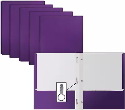 2 Pocket Folders With Prongs Matte Texture Letter Size 3 Metal Prong 50 Pack NEW • $35.57