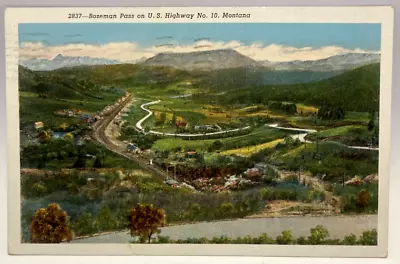 Bozeman Pass On US Highway 10 Montana MT Vintage Postcard • $3.95