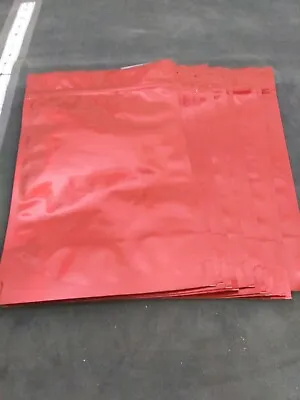 7x11 3/4 Inch Red Zipper Seal  Lock Pouch Plastic Leak Proof Bags Lots Of 10 • £14.22