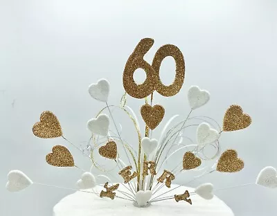 Birthday Anniversary Cake Topper Decoration Stars Hearts On Wires 003 • £16.99