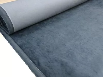 LAURA ASHLEY KENDRICK DUSKY SEASPRAY ( Blue Colour ) Velvet Upholstery Fabric • £11.95