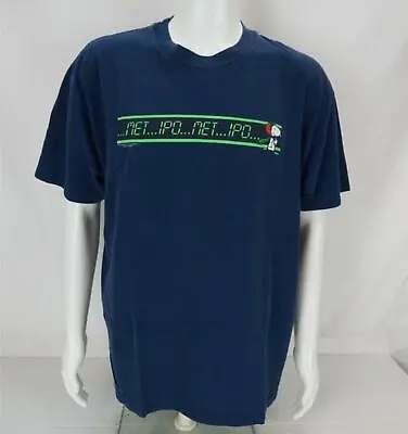 VTG MetLife Net IPO Snoopy Print Short Sleeve T-Shirt Blue Men's XL • $13.12