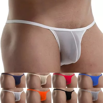 $8.18 • Buy 1 X Mens Nylon Briefs Cool Ice Silk Low-rise ,Underwear Bikini Pouch Panties