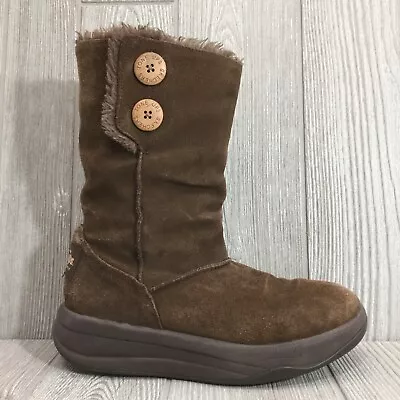 Skechers Shape Ups Tone Ups Womens 7 Brown Suede Leather Walking Rocker Boots • $39.99