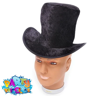 £5.99 • Buy Child Black Velvet Top Hat Willy Wonka Mad Hatter Book Day Fancy Dress Accessory