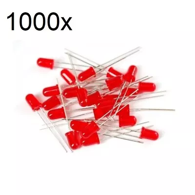 1000x Red LED 5mm Wide Angle Diffused 3V Light Emitting Diodes Bright Round PCB • $16.95