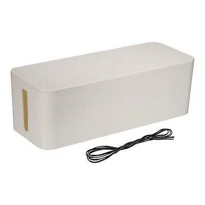 Cable Management Box Cord Organizer Box W Tie For Home Large White • £47.81