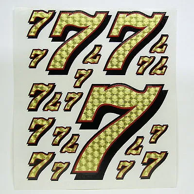 Racing Numbers Number 7 Decal Sticker Pack Gold Red Black 1/8 1/10 RC Models S05 • $9.99