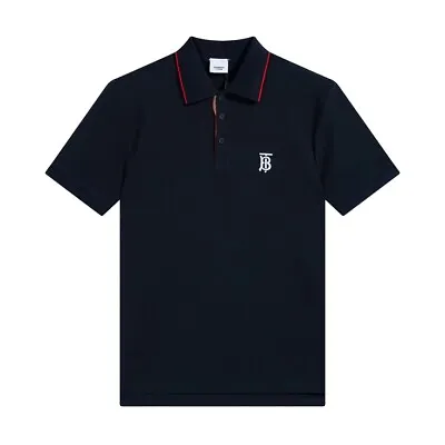 Burberry Mens Cotton Polo Shirt T-shirt Dark Blue XL • $90.88