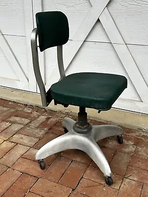 Vintage Goodform Office Swivel  Chair | Mid Century  | Aluminum Green • $149