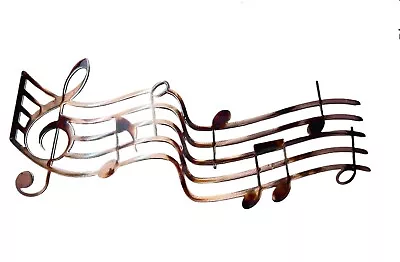 Music Staff And Notes Metal Wall Art Décor Copper/Bronze Plated 24  X 9 1/2  • $38.98