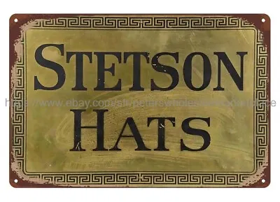 $18.98 • Buy Old Stetson Hats Engraved Brass Metal Tin Sign Bar Club Lodge Cafe Plaques