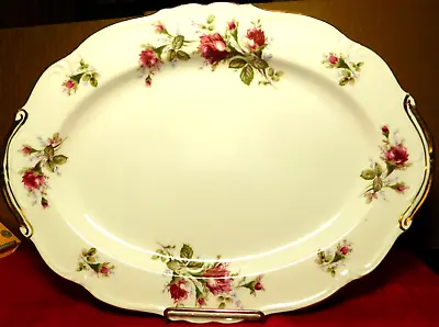Server~Ucagco China Japan Platter Old Red Rose & W/Gold Accent • $22