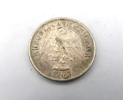 1903 Mexico Mexican 20  Centovos Silver Coin • $19.95