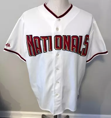 Washington Nationals Spellout MLB Baseball Jersey Majestic Sewn Size 2XL • $39