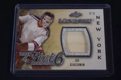 Ed Giacomin 2015 Leaf Ultimate The First Six Franchise Jersey Silver /9 New York • $12
