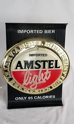 Vintage Amstel Light Plastic Bar Beer Wall Hang Or Table Sign • $22