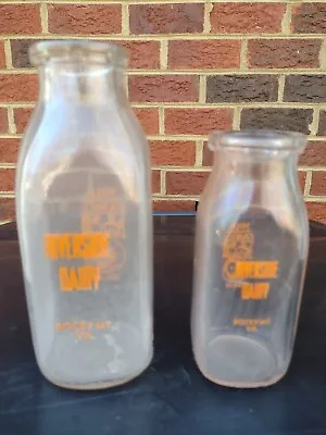 Two(2) Vintage Milk Bottles Riverside Dairy Rocky Mount VA Franklin Co. Pint/1/2 • $9.99