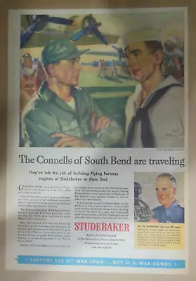 Studebaker War Ad: Studebaker The Connells Of South Bend From 1945 Size 11 X 15 • $25