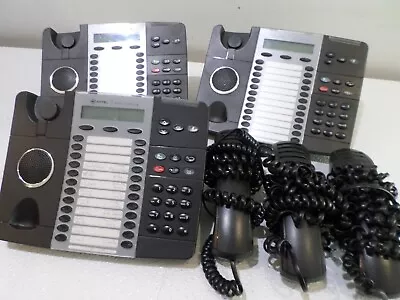 Lot Of 3 Mitel 5324 IP VoIP Business Office Phones W/ Handsets And Curly Cords • $80