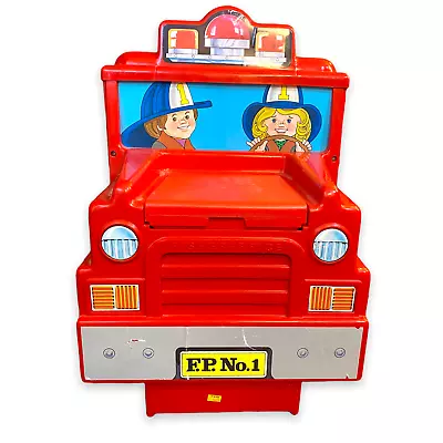 Vintage 1980's Large Fisher Price Fire Truck Toy Box Firetruck Toybox Kid Size • $95