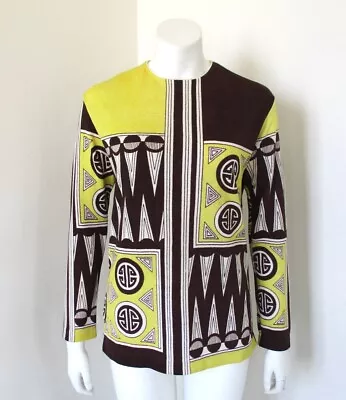 Vintage 70s Art Deco Print Nylon Top Size L • $55