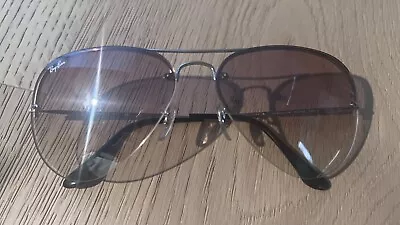 Ray Ban Sunglasses Pink Gradient Lenses Silver Frame • $20.50