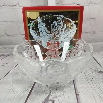 Crystal Santa Bowl Gorham Holiday Traditions North Pole Express 5.75 Inches NOB • $10.99