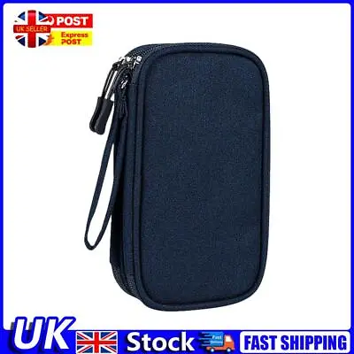 Digital Storage Bag Organizer Data Cable Earphones Holder (Navy Blue) UK • £6.99