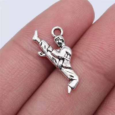 Free Ship 220 Pcs Antique Silver Martial Arts Athletes Charms Pendant 22x10MM C1 • $15.11