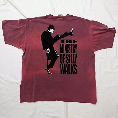 Vintage 2001 Y2K Monty Python Purple Ministry Of Silly Walks Distressed Shirt XL • $19.99