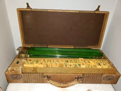 Vtg 1940s Rottgames Bakelite Mahjong Set •153 Tiles •Peacock One Bam • $499.87