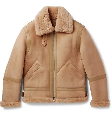 ACNE STUDIOS Ian Leather-trimmed Shearling Jacket In Beige Absolutely Beautiful • £950