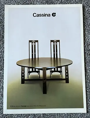 Rare 1982 Magazine Advert Picture Cassina Furniture Ad 80's C.R. Macintosh • £14.99