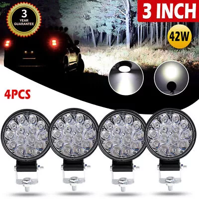 4x 3inch LED Work Light Bar Round 4WD Offroad SPOT Pods Fog ATV SUV Driving Lamp • $23.74