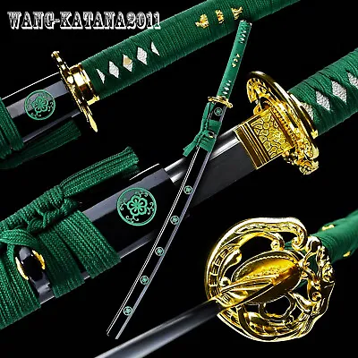 Green Sakura Katana High Carbon Steel Japanese Samurai Battle Ready Sharp Sword • $99