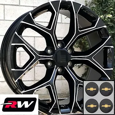 $1269 • Buy 20 Inch Chevy Tahoe Replica Wheels Snowflake Rims Black Milled 20x9 6x139.7 +24