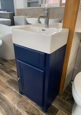 £295 • Buy 'TENBY' Traditional Bathroom Cloakroom Belfast Sink Vanity Unit In Royal Blue