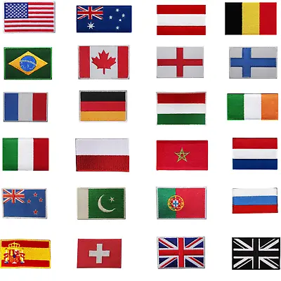 National Country Flags Different Sizes Iron Sew On Embroidered Patch Badge • £2.46
