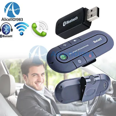 Wireless Bluetooth Hands Free Multipoint Car Speakerphone Speaker Visor Clip Kit • $6.31