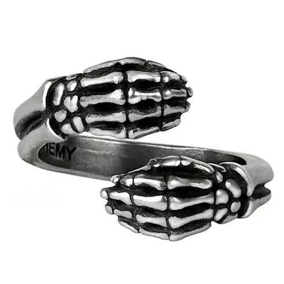 Alchemy Gothic Last Embrace Wrap Ring Skeleton Hands Fine English Pewter R243 • $22.95