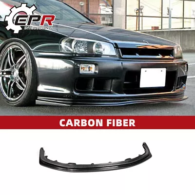 For Nissan Skyline R34 GTT Type D1 Carbon Fiber Front Bumper Diffuser Lip Trim • $1269.07