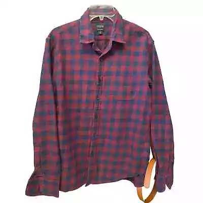 J.Crew Men’s Gingham Slim-fit Flannel Button Down Long-sleeved Shirt Large • $24.33