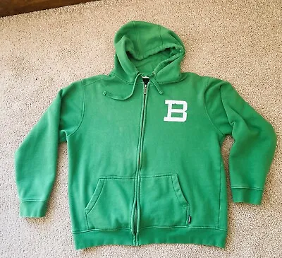 Burton Vintage Hoodie Men's Large Green Full Zip Sweatshirt ~ Snowboarding • $19.95