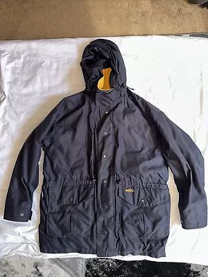 Vintage Musto Fleece Lined 90s Blue Regular Hooded Woven Outdoor Jacket Mens M • £0.99